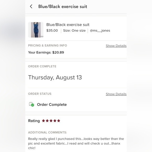 Blue/Black Exercise Suit - Picture 11 of 11